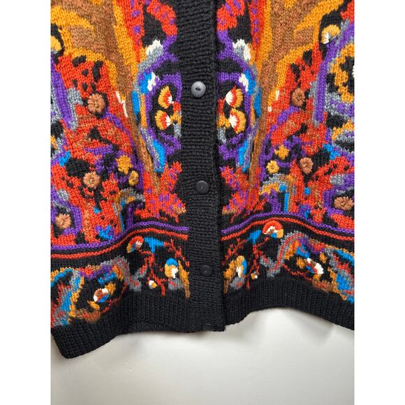 Vintage Needleworks Oversized Long Cardigan Sweater Jacket Hand Knit O/S Pockets - Picture 5 of 10